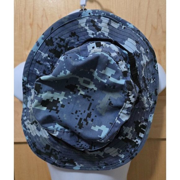 Navy Digital Camouflage Boonie Hat Size 7 1/4 Cotton/Polyester Blend - Picture 1 of 3